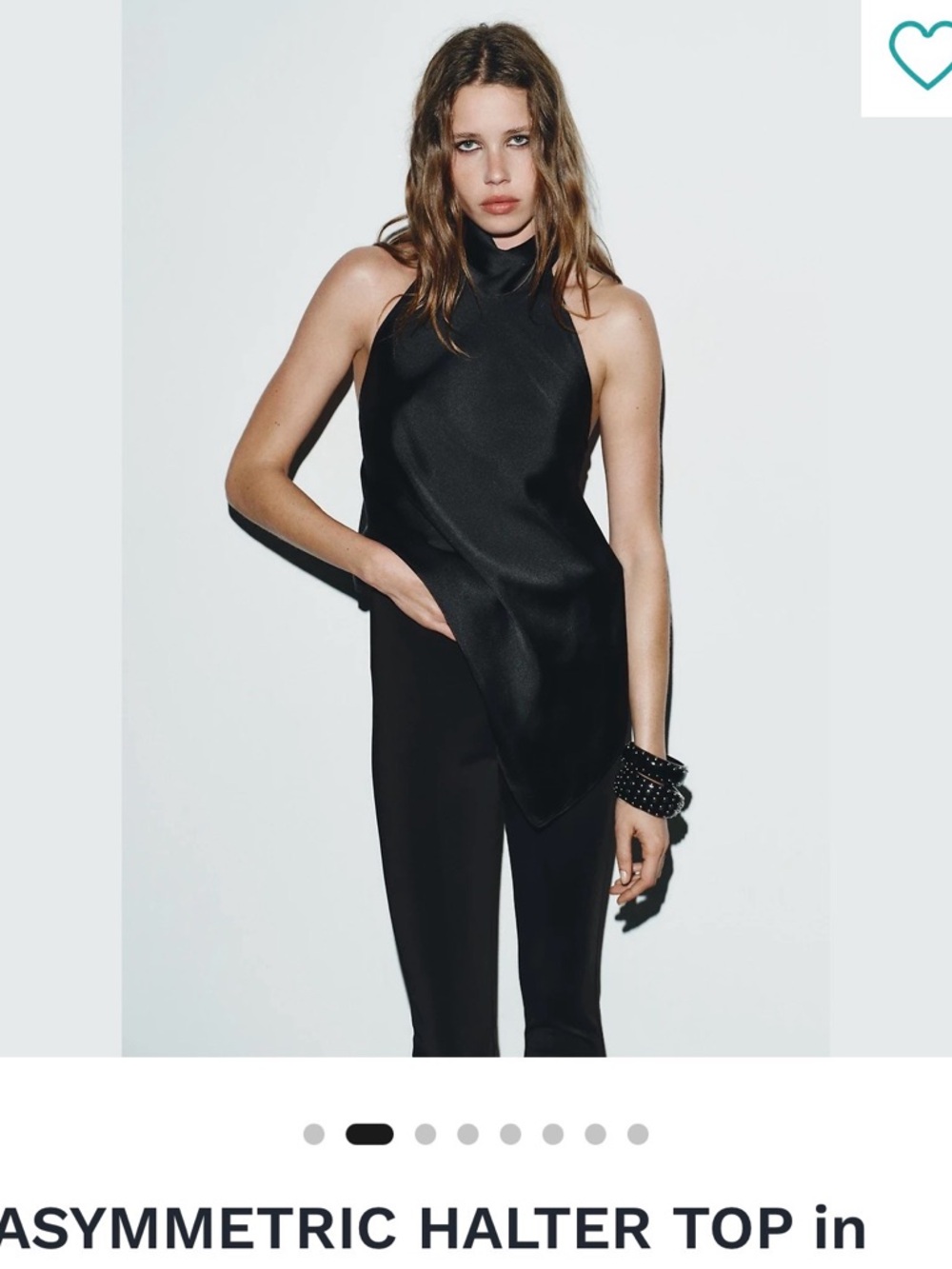 Zara Black Asymmetric Halter Top